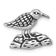 Rhodium Over Sterling Silver Antiqued Sandpiper Chain Slide Pendant