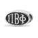 Sterling Silver LogoArt 15.25mm Pi Beta Phi Oval Greek Letters Bead