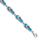Rhodium Over Sterling Silver 7 Inch Lab Created Blue Opal Inlay Sandal Bracelet