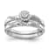 Rhodium Over 14K White Gold Diamond Trio Engagement Ring 0.12ctw
