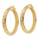 14k Yellow Gold 1 1/8" Polished Diamond-Cut Hoop Earrings