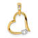 14k Yellow Gold and 14k White Gold Polished Heart Diamond Pendant