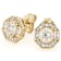 Diamond Simulant Old European Cut, Baguette And Round White Zircon
Earrings In 18K Gold Over Sterling Silver 2.95ctw