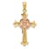 14k Tri-color Gold Polished and Textured Crucifix Pendant
