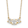 10k Yellow Gold Polished Cable Chain 3-Stone Cubic Zirconia 18.5 Inch Necklace