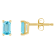 5x3mm Emerald Cut Blue Topaz 14k Yellow Gold Stud Earrings
