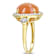 Orange Moonstone and Diamond 14K Yellow Gold Ring 5.04ctw