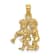 14k Yellow Gold 3D Textured Gemini Zodiac pendant