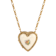 Yellow Base Metal Porcelain Heart Locket Necklace 32"