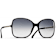 Chanel Black and Lambskin Square Frame / Gray Gradient Lenses Sunglasses