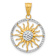 14k Two-tone Gold Diamond-Cut Sun Pendant