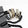 VIVALDI Black Ceramic Wedding Band With Yellow Gold Groove 8mm