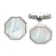Stainless Steel Polished Mother of Pearl Octagon Cuff Links