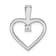 Rhodium Over 14k White Gold Diamond Heart Pendant