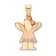 14k Yellow Gold and 14k Rose Gold Satin Diamond Kid with Bow Pendant