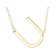 Sideways Initial U Necklace In Solid 14K Yellow Gold 18 Inch