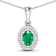 0.56ctw 14K White Gold Zambian Emerald and White Diamond Pendant with 18
inch Cable Chain