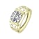 Adjustable CZ Band Ring In 14K Gold Over Brass