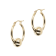 14K Yellow Gold Beaded 3/4" Hoop Earrings