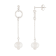 7-8mm Akoya Pearl Rhodium Over Sterling Silver Dangle Earrings