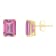 8x6mm Emerald Cut Pink Topaz 14k Yellow Gold Stud Earrings