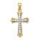 10k Yellow Gold and Rhodium Over 10k Yellow Gold Textured Cubic Zirconia
Cross Pendant