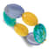 14K Yellow Gold Over Sterling Silver Agate, Jade, Serpentine Bracelet