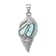 Rhodium Over Sterling Silver Larimar Shell Pendant