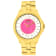 Jivago Women's Fun Pink Dial, Yellow Stainless Steel Watch