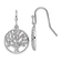 Rhodium Over Sterling Silver Polished and Textured Cubic Zirconia Tree
of Life Dangle Earrings