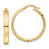 14k Yellow Gold 1 3/16" Polished Textured Hoop Earrings