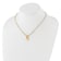 14K Yellow Gold Polished and Diamond-cut Lock and Heart Charm Necklace