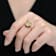 CZ Pave Dome Cocktail Ring In 14K Gold Over Brass