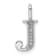 14K White Gold Diamond Letter J Initial Pendant