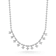 Rachel Zoe White CZ Charm Bead Chain Necklace in Rhodium Over Sterling Silver