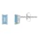 5x3mm Emerald Cut Aquamarine 14k White Gold Stud Earrings