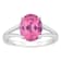 10x8mm Oval Pink Topaz Rhodium Over Sterling Silver Ring