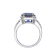 Blue Asscher Cut Lab Created Sapphire with Round White Topaz Rhodium
Over Sterling Silver Halo Ring