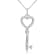 White Cubic Zirconia 14k White Gold Key Pendant With Chain 0.20ctw