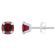 5mm Cushion Garnet Rhodium Over 10k White Gold Stud Earrings