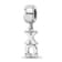Rhodium Over Sterling Silver LogoArt Chi Omega Vertical Letter Bead
