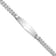 Rhodium Over 14k White Gold Flat Curb Link Soft Diamond Shape ID Bracelet
