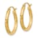 14k Yellow Gold Satin and Diamond-cut 13/16" Round Hoop Earrings