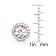 CZ Halo Stud Earrings In 18K Rose Gold Over Sterling Silver