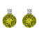 5mm Round Peridot with Diamond Accents 14k White Gold Stud Earrings