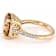 Champagne Quartz Asscher Ring In 18K Gold Over Sterling Silver 5.39ctw