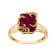 Octagon Ruby 10K Yellow Gold Medusa Ring 4.88ctw