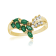 0.59ctw Emerald and Diamond Ring in 14k Yellow Gold