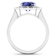 Violet Tanzanite and White Diamond 14K White Gold Halo Ring 2.08 ctw