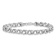 Rhodium Over 14k White Gold 5.5mm Double Link Charm Bracelet